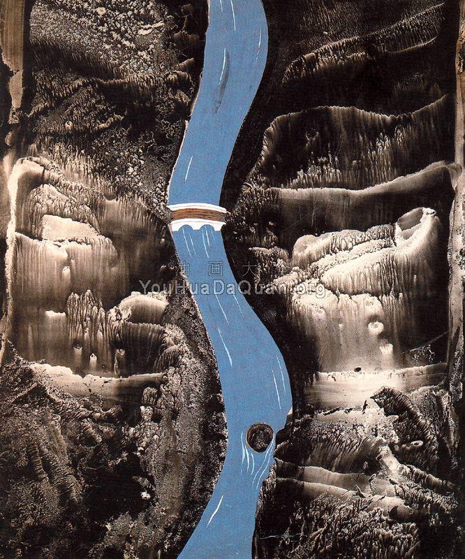 Decalcomania Con Rio Y Puente - 奥斯卡·多明戈斯